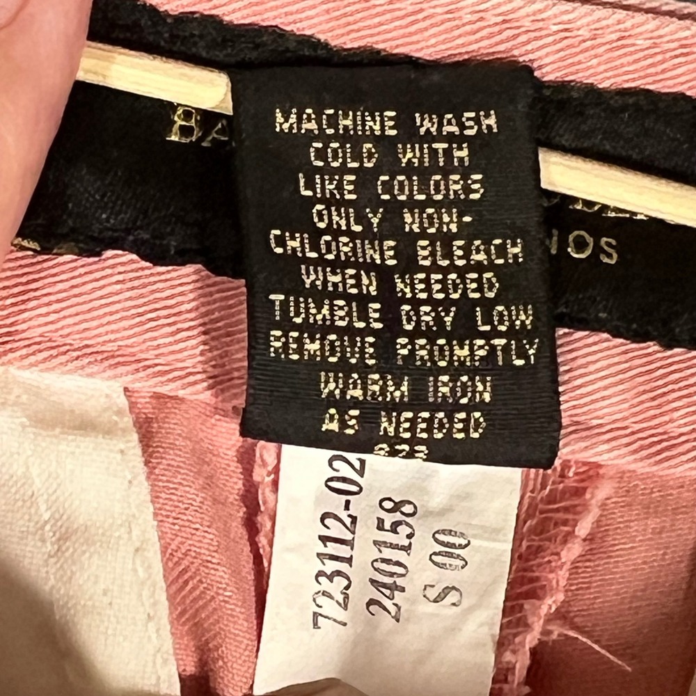 Vintage Banana Republic Premium Chinos Pink Wide Leg Cropped Cotton Pants Size 4 - Picture 7 of 15